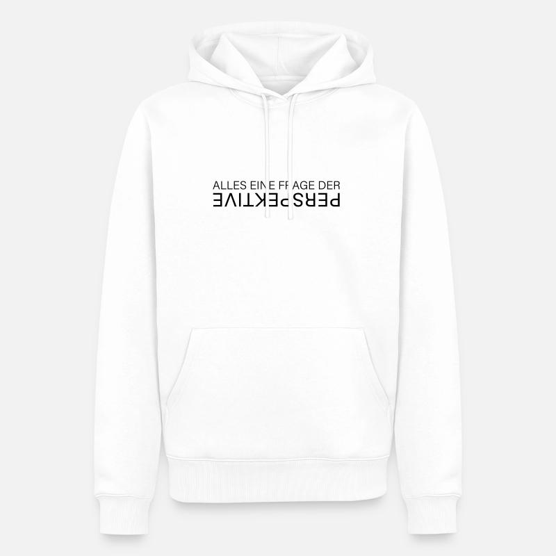 PERSPEKTIVE - Männer Premium Bio Hoodie - Weiß