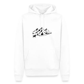 Mountain 1 and Horse - - Men’s Premium Organic Hoodie - white - Front - Nico (187cm)