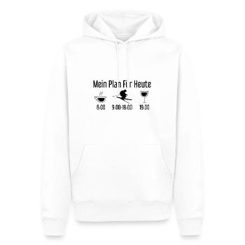 Mein Plan für Heute - (2) - Männer Premium Bio Hoodie - Weiß - Vorne - Nico (187cm)