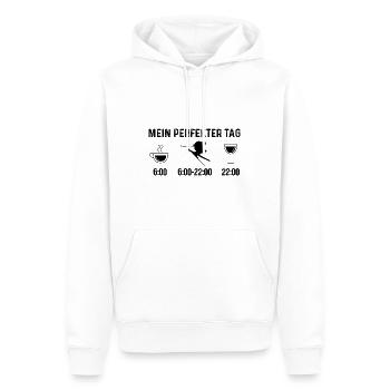 Mein Perfekt-Tag - (2) - Männer Premium Bio Hoodie - Weiß - Vorne - Nico (187cm)