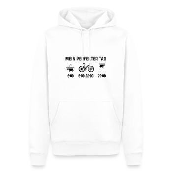 Mein Perfekt-Tag - (2) - Männer Premium Bio Hoodie - Weiß - Vorne - Nico (187cm)