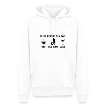 Mon Jour Parfait 1 - (2) - Sweat à capuche Premium bio Homme - blanc - Devant - Nico (187cm)