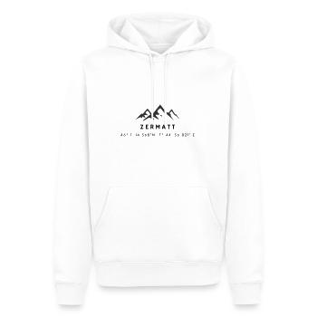Minimalistisches Zermatt-Logo - Männer Premium Bio Hoodie - Weiß - Vorne - Nico (187cm)