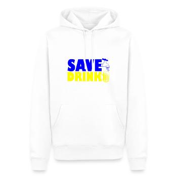 Farben änderbar | Save water drink beer - Männer Premium Bio Hoodie - Weiß - Vorne - Nico (187cm)