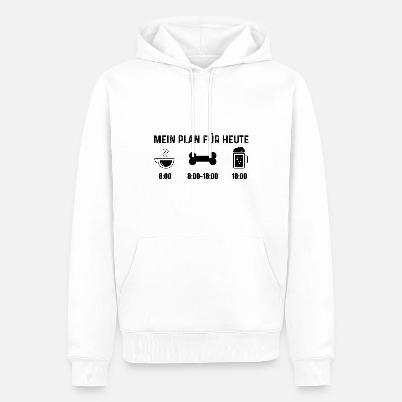 Mon plan pour aujourd’hui 4 - - Sweat à capuche Premium bio Homme - blanc