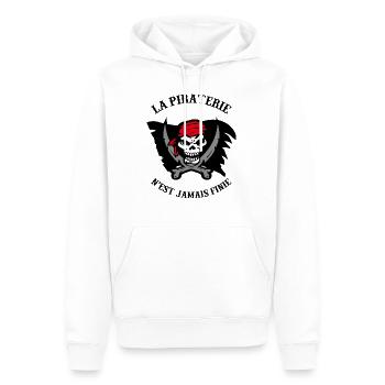 pirate - Sweat à capuche Premium bio Homme - blanc - Devant - Nico (187cm)