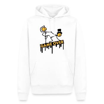 bachelor_party_game_over - Männer Premium Bio Hoodie - Weiß - Vorne - Nico (187cm)