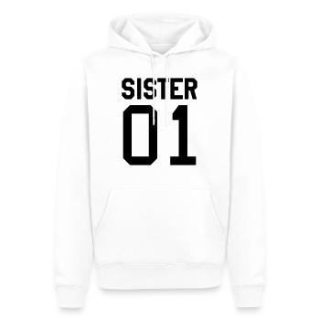 Sister 01 Partnerlook - Sweat à capuche Premium bio Homme - blanc - Devant - Nico (187cm)