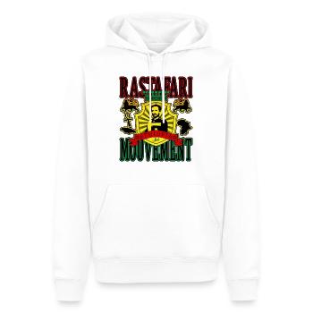 rastafari mouvement ethiopia - Sweat à capuche Premium bio Homme - blanc - Devant - Nico (187cm)
