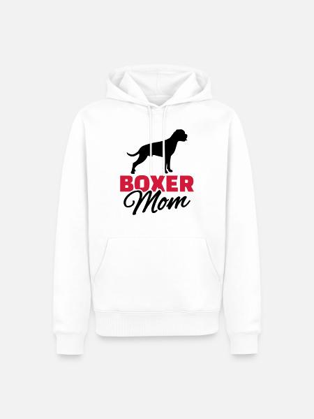 Boxer Mom - Men’s Premium Organic Hoodie - white