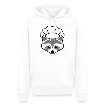 Süßer Waschbär als Koch mit Kochmütze - Männer Premium Bio Hoodie - Weiß - Vorne - Nico (187cm)