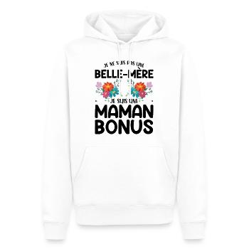 Belle Fête Des Mères Cadeau Belle Mère Maman Bonus - Sweat à capuche Premium bio Homme - blanc - Devant - Nico (187cm)