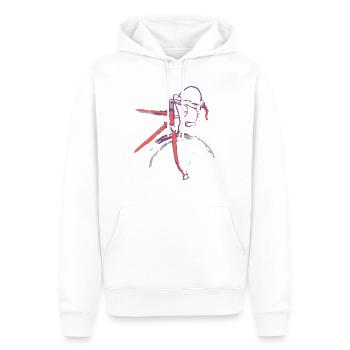 Rotes Retro Fahrrad Skizze - Männer Premium Bio Hoodie - Weiß - Vorne - Nico (187cm)