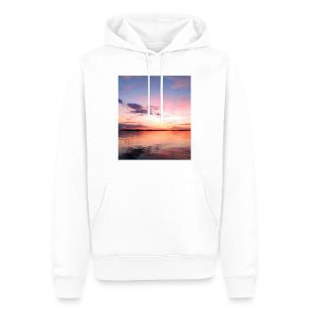 Sonnenuntergang - Männer Premium Bio Hoodie - Weiß - Vorne - Nico (187cm)