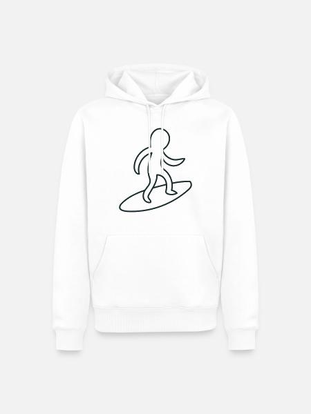 Lil Surfing Guy - Männer Premium Bio Hoodie - Weiß