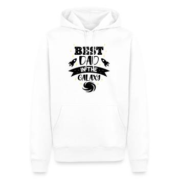 Meilleur papa de la galaxie - Sweat à capuche Premium bio Homme - blanc - Devant - Nico (187cm)