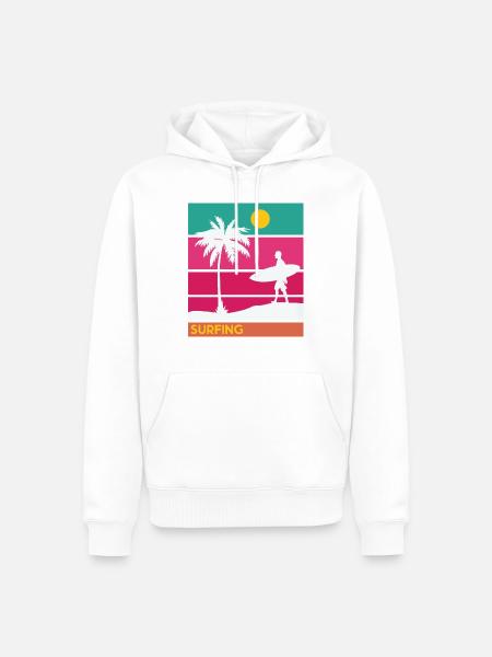 Surfing Surfboard Surfer Geschenksidee - Männer Premium Bio Hoodie - Weiß