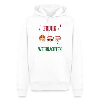 Frohe Weihnachten Familien Freiertage Logo - Männer Premium Bio Hoodie - Weiß - Vorne - Nico (187cm)