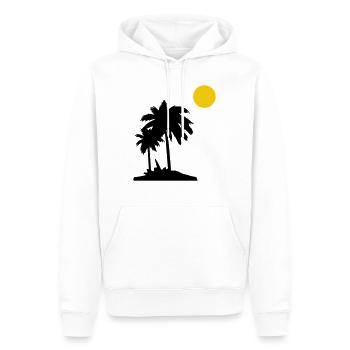 Palmiers - Sweat à capuche Premium bio Homme - blanc - Devant - Nico (187cm)