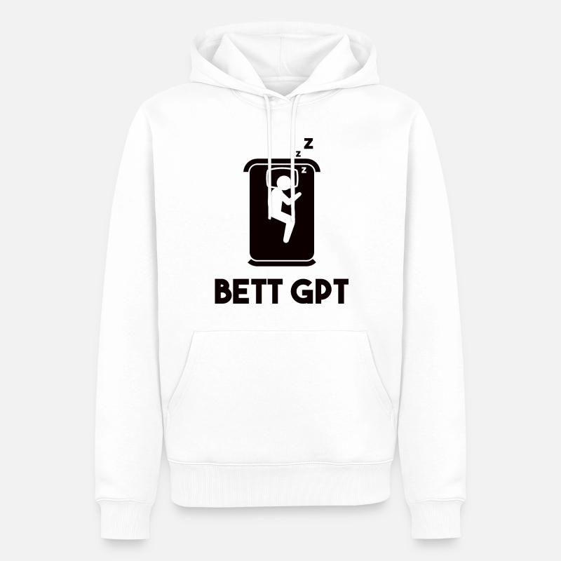 Bett GPT KI Geschenkidee - Männer Premium Bio Hoodie - Weiß