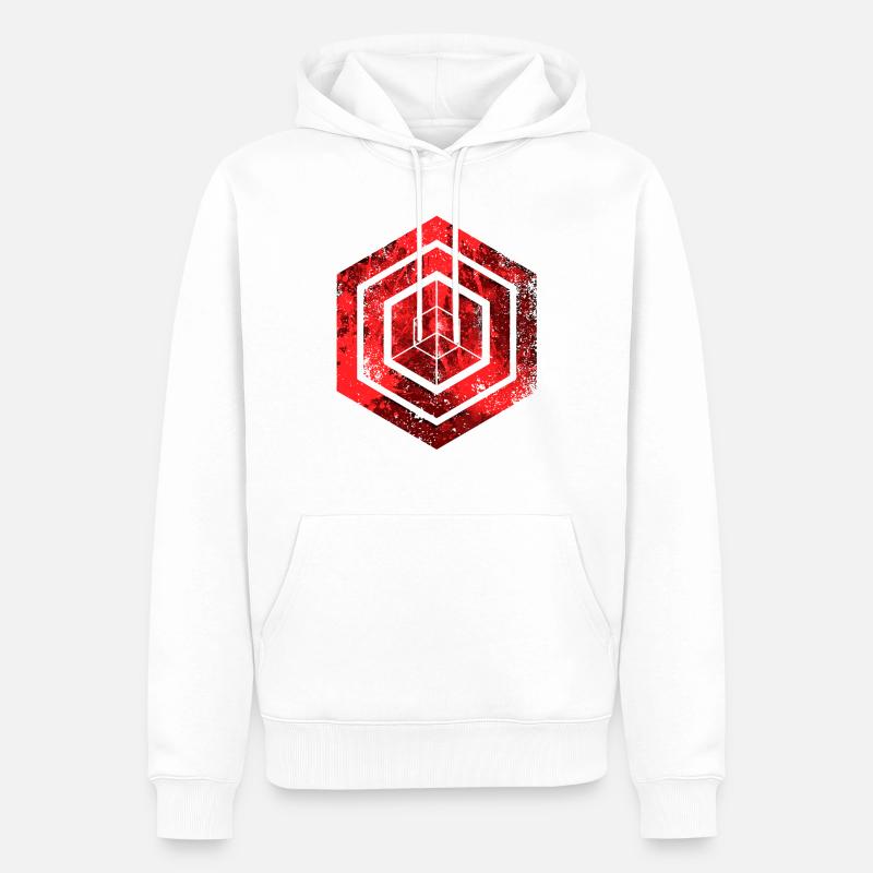 Hexagon-Programmierung Programmierer Codierung geometrisch - Männer Premium Bio Hoodie - Weiß