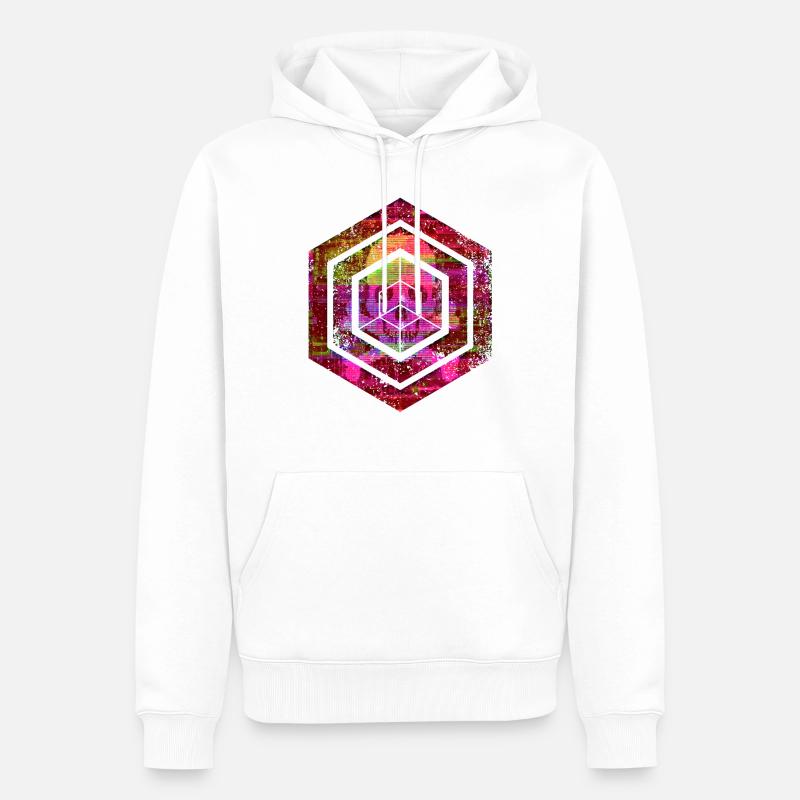 Hexagon-Programmierung Programmierer Codierung geometrisch - Männer Premium Bio Hoodie - Weiß