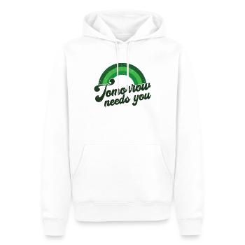 Rainbow Mental Health Tomorrow Needs - Sweat à capuche Premium bio Homme - blanc - Devant - Nico (187cm)