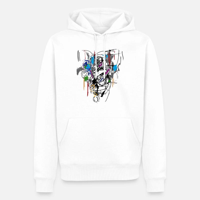 Art abstrait - Sweat à capuche Premium bio Homme - blanc