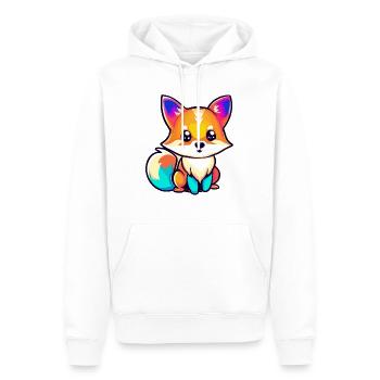Cute Fox Colorful Design - Men’s Premium Organic Hoodie - white - Front - Nico (187cm)