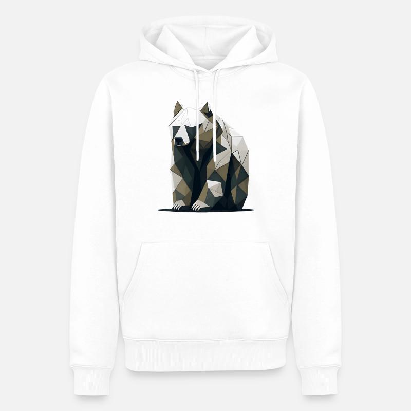 Minimalistischer Bär - Männer Premium Bio Hoodie - Weiß