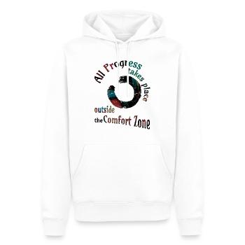 all progress enso dark Kopie - Männer Premium Bio Hoodie - Weiß - Vorne - Nico (187cm)