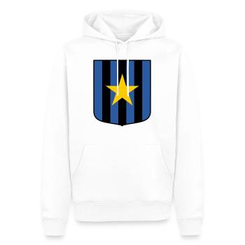 Dunkelblau - Männer Premium Bio Hoodie - Weiß - Vorne - Nico (187cm)
