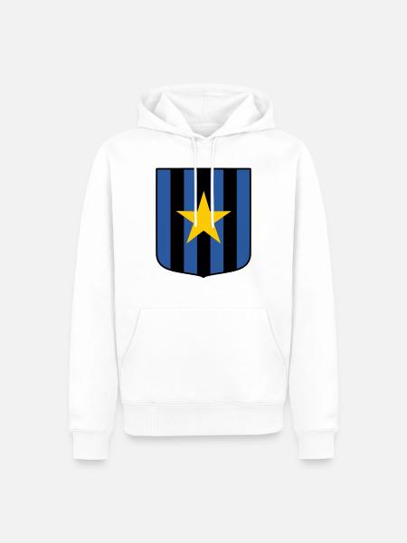 Dunkelblau - Männer Premium Bio Hoodie - Weiß