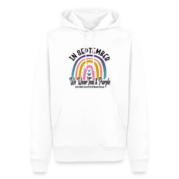 Prévention du suicide en septembre que nous portons - Sweat à capuche Premium bio Homme - blanc - Devant - Nico (187cm)