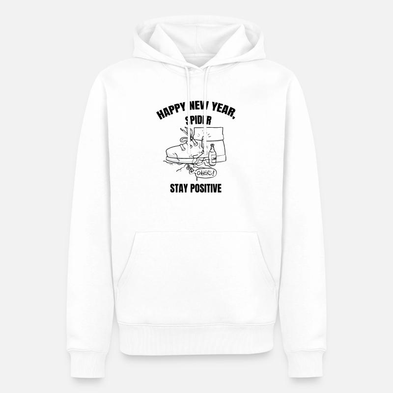 Beth die Spinne - Prost! - Männer Premium Bio Hoodie - Weiß
