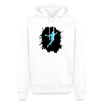 Éclaboussures de handball - Sweat à capuche Premium bio Homme - blanc - Devant - Nico (187cm)