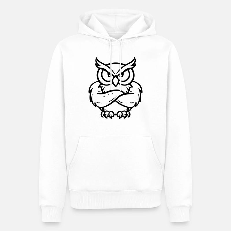 eule comic - Männer Premium Bio Hoodie - Weiß