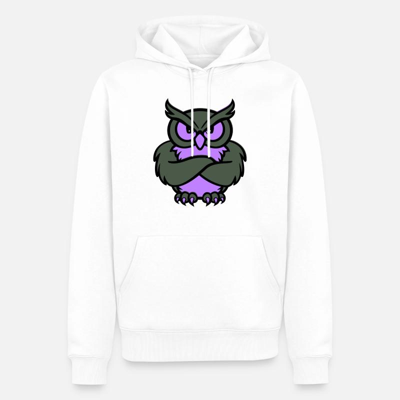 eule comic tier - Männer Premium Bio Hoodie - Weiß