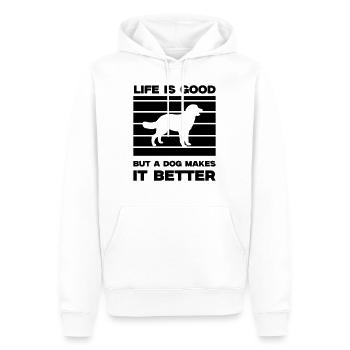 hund life is good - Männer Premium Bio Hoodie - Weiß - Vorne - Nico (187cm)