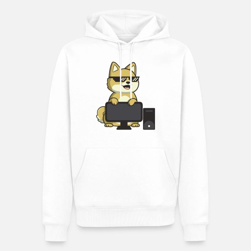 Magic Degen - Computer - Männer Premium Bio Hoodie - Weiß