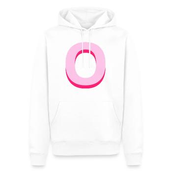 Pop- und moderner rosafarbener Buchstabe o - Männer Premium Bio Hoodie - Weiß - Vorne - Nico (187cm)