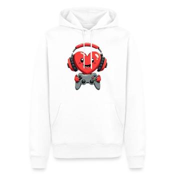 Happy Valentine's Day Video Games Heart - Men’s Premium Organic Hoodie - white - Front - Nico (187cm)