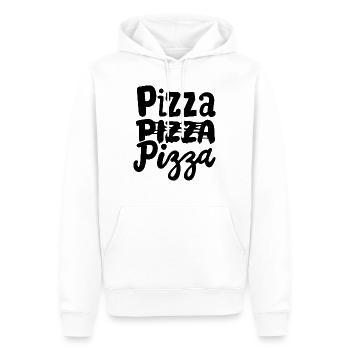 PIZZA PIZZA PIZZA - Sweat à capuche Premium bio Homme - blanc - Devant - Nico (187cm)