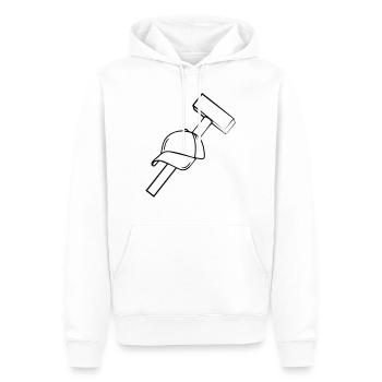 Casquettes bleues Mottek - Sweat à capuche Premium bio Homme - blanc - Devant - Nico (187cm)
