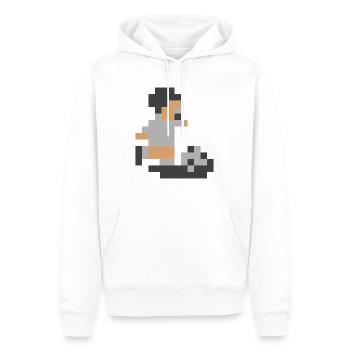 Sensi Pixel Man - Männer Premium Bio Hoodie - Weiß - Vorne - Nico (187cm)