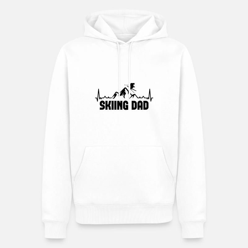 Ski DAD 1 - - Sweat à capuche Premium bio Homme - blanc