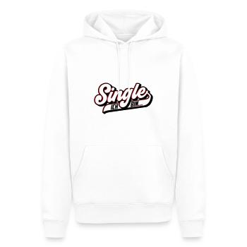 Ich bin Single | Farben änderbar - Männer Premium Bio Hoodie - Weiß - Vorne - Nico (187cm)