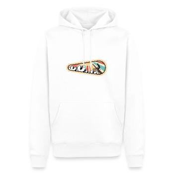 Bicycle chain, cyclists and mountains - - Men’s Premium Organic Hoodie - white - Front - Nico (187cm)
