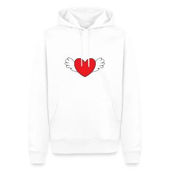 rotes Herz rot Herzen rot Herz Geschenk - Männer Premium Bio Hoodie - Weiß - Vorne - Nico (187cm)