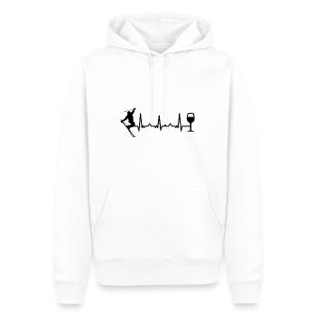 Heartbeat Wine & Ski - (2) - Sweat à capuche Premium bio Homme - blanc - Devant - Nico (187cm)
